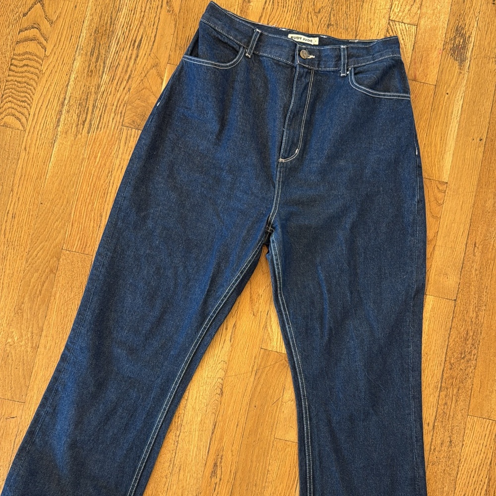 Rudy Jude High Waisted Indigo Denim Trousers Size 8